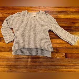 Cute grey cold-shoulder sweater